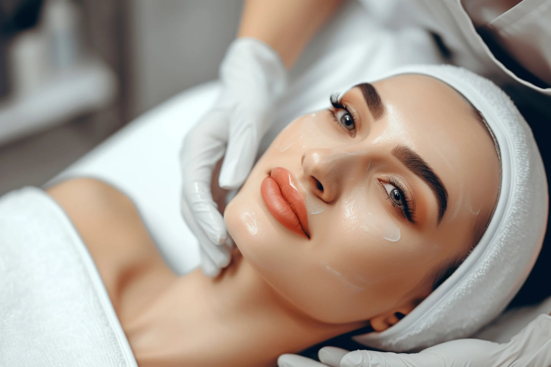 Facials in Yardley, PA 3 Woman receiving luxurious facial massage in Yardley, PA at Glo Derma