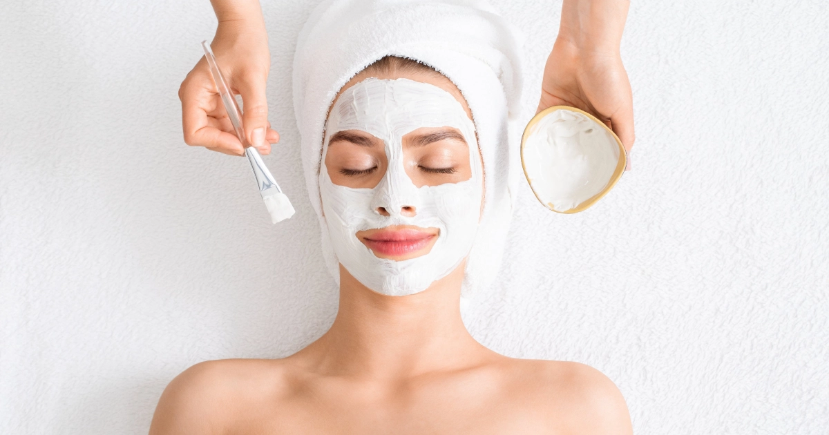 women with a face mask during a regular facials in Yardley, PA